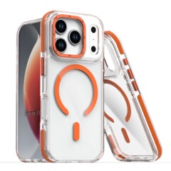 适用iPhone17ProMax磁吸手机壳双色透明苹果16E防摔全包保护15PRO