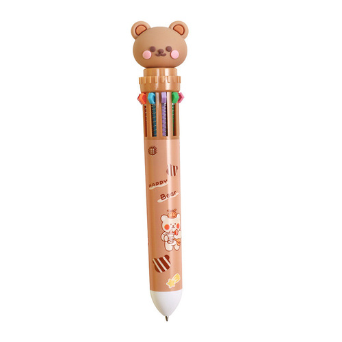 Ten-color ballpoint pen cartoon cute multi-color ballpoint pen blue black red student mark number special for taking notes wholesale