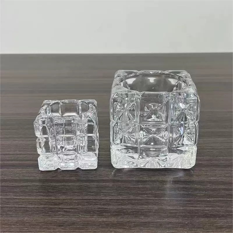 Хрустальный стеклянный подсвечник творческий клетчатый хрустальный абажур маленький горшок для растений чашка стеклянная квадратная чашка ароматерапия Украшение Рабочего Стола