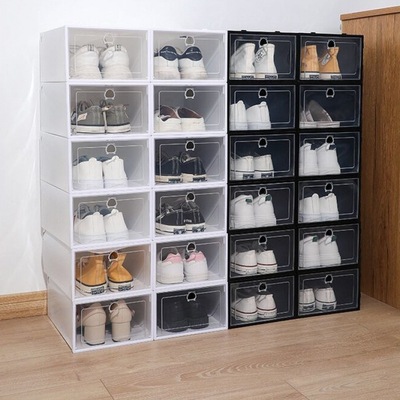 Plastic shoe box wholesale direct deal]Transparent shoes Box thickening Storage shoes simple and easy Shoe cabinet Amazon