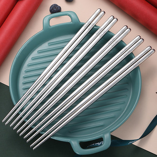 304 stainless steel chopsticks Chinese tableware non-slip high temperature square chopsticks restaurant hotel home wholesale
