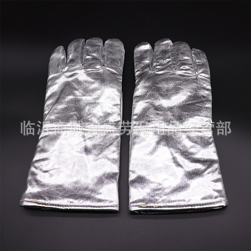 Wholesale high temperature resistant gloves, heat insulation fireproof gloves, 500 degree high temperature industrial anti-scalding gloves, aluminum foil protective gloves