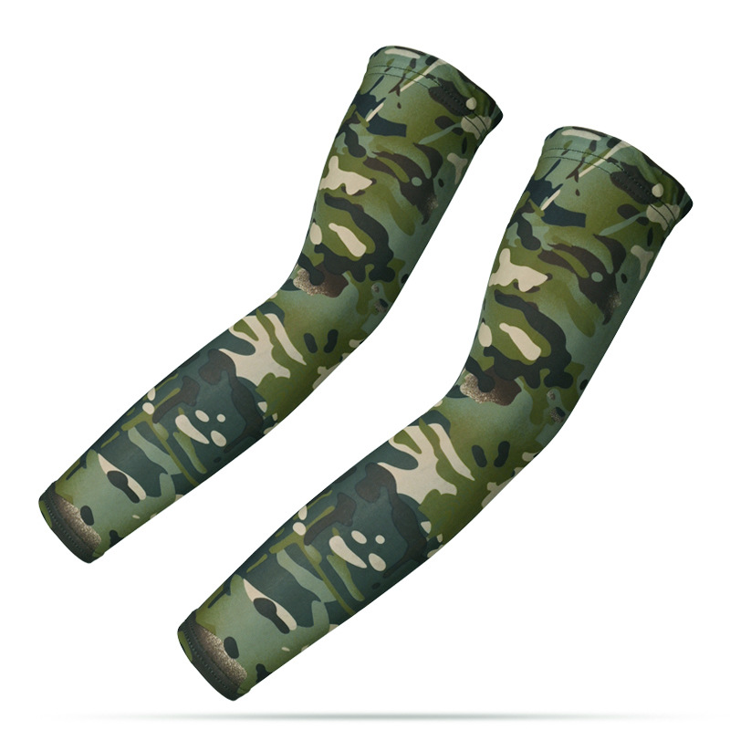 Al Aire Libre montañismo fresco de gama alta ventiladores militares protección solar oversleeve primavera y verano protección UV camuflaje manga de seda de hielo brazo protector para hombres