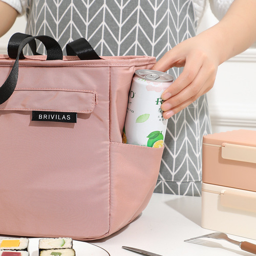 Simple style fashionable long-lasting insulated lunch box bag thickened aluminum foil student lunch bag large capacity hand-held lunch bag
