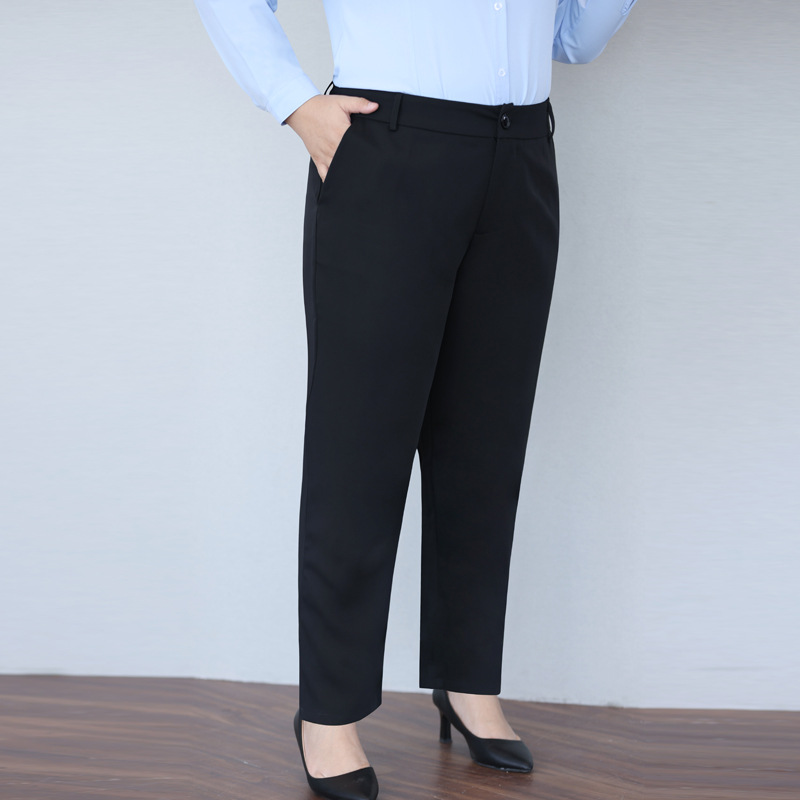 Plus-Size Non-Iron Women's Business Trousers 2026 New Autumn Style 150kg Casual Straight-Leg Pants for Plus-Size Women