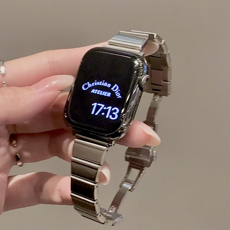 Suitable for Apple Watch S10 Strap Iwatch9 Representative Strap Women's Metal Applewatch Strap High-End