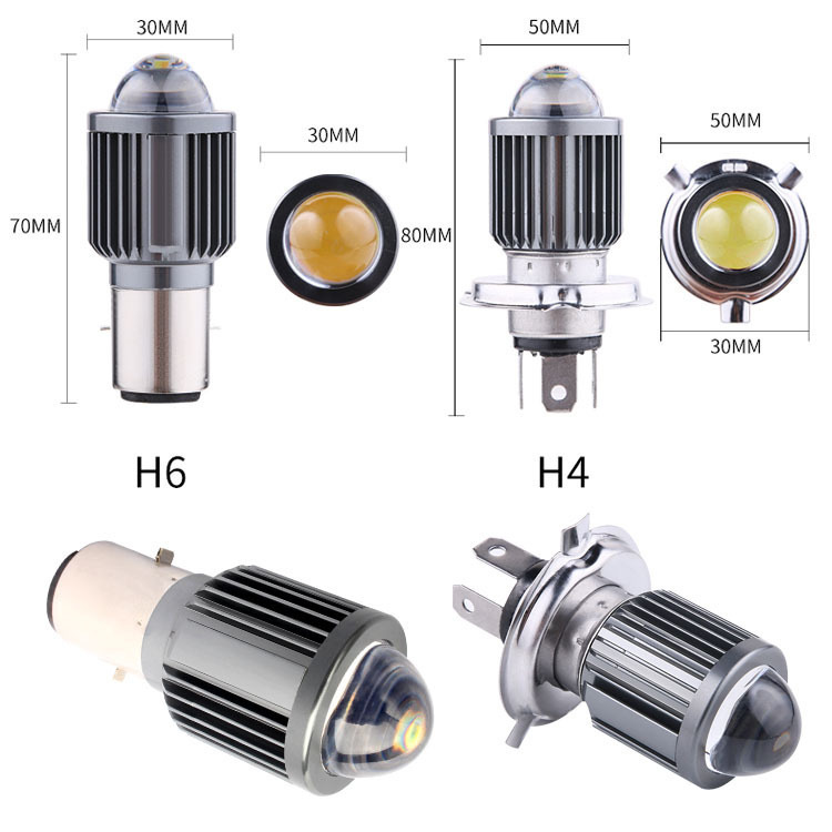 Motorcycle Headlight H4 BA20D Three-Claw White Yellow Electric Vehicle Light