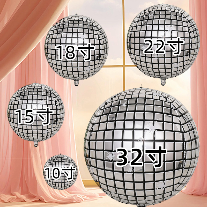Amazon's New Disco Silver Glossy 4D Ball Party Supplies Holiday Party Background Layout