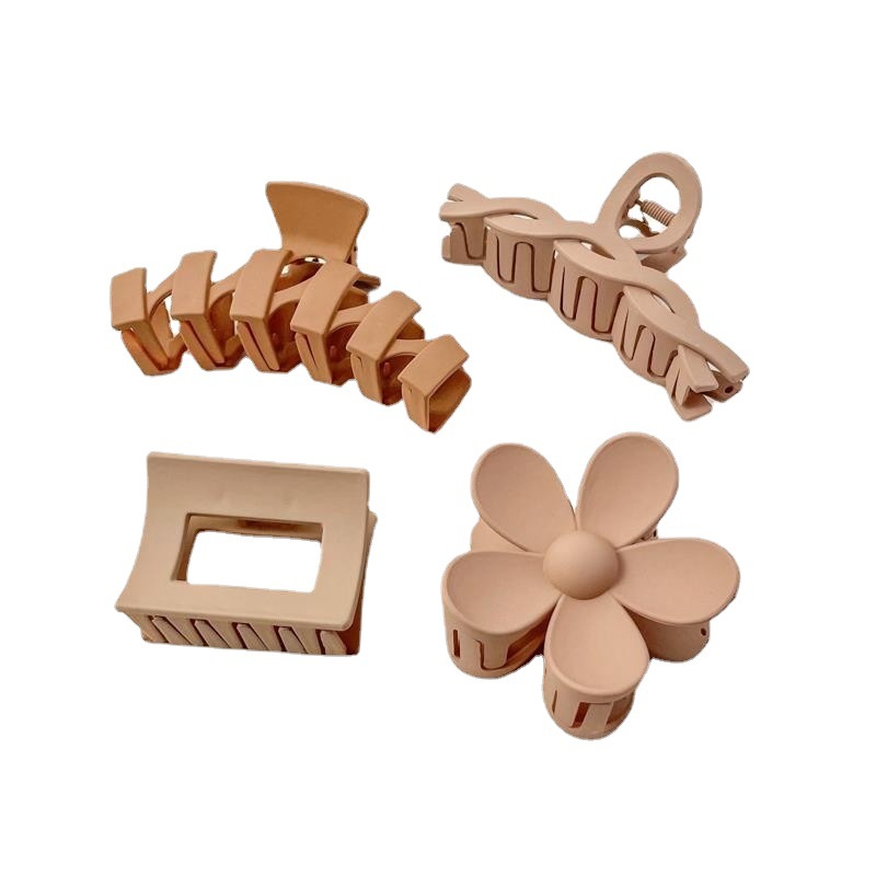 Horquilla de las mujeres espalda Cabeza esmerilado clip de pelo marrón horquilla Internet celebridad updo tiburón clip de alta calidad temperamento