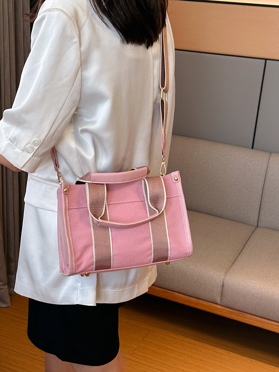 Bolso de lona de gran capacidad para mujer 2024 nuevo estilo coreano simple bolso de mensajero de un solo hombro bolso de viaje casual