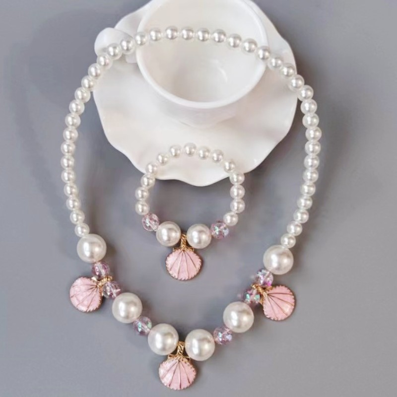 Süß Hülse Legierung Perlen Mädchen Halskette display picture 1
