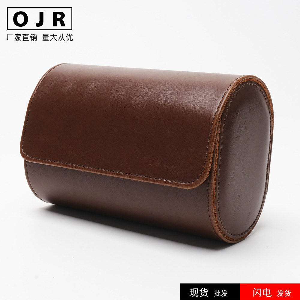 Spot Wholesale Pu Leather Two-Position Watch Storage Box Travel Roll-Type Watch Collection Box Couple Watch Packaging Box