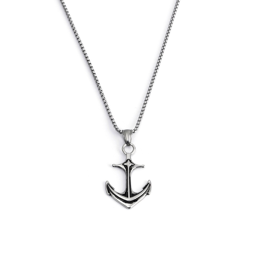 Hot selling titanium ship anchor stainless steel fashionable necklace pendant, accessory set_voghion.com