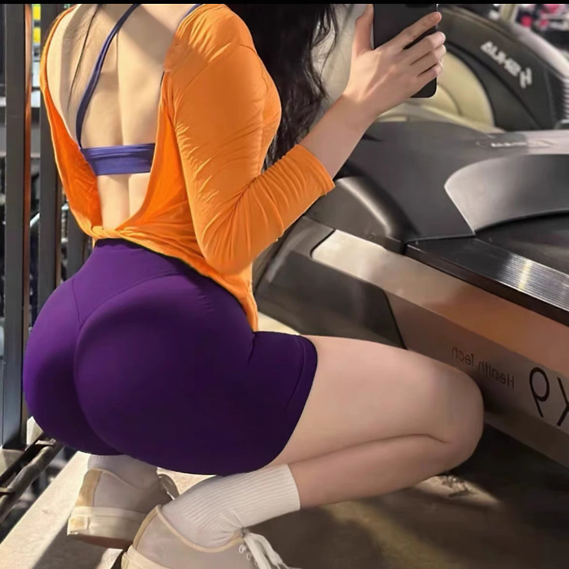 Europa y los Estados Unidos, los pantalones cortos deportivos para mujeres, cintura alta, abdomen reducido, entrenamiento para correr, pantalones cortos de tres puntos de secado rápido