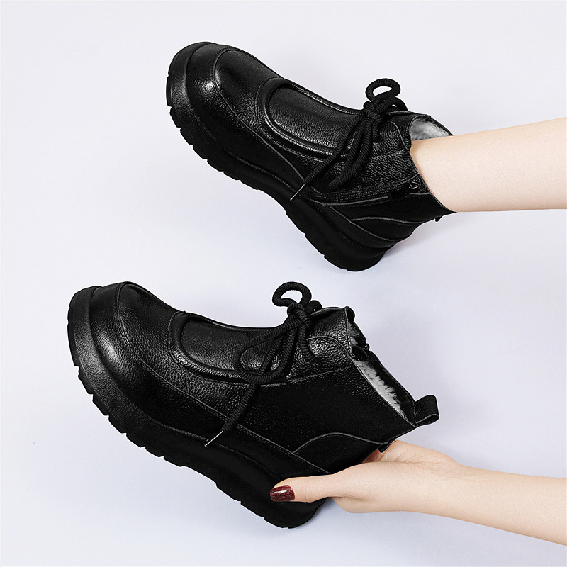 Thick-soled, Fleece-lined, Warm Women's Casual Outdoor Boots, New 2025 Autumn And Winter Versatile Martin Boots, Short Boots, Snow Boots_vogvips.com