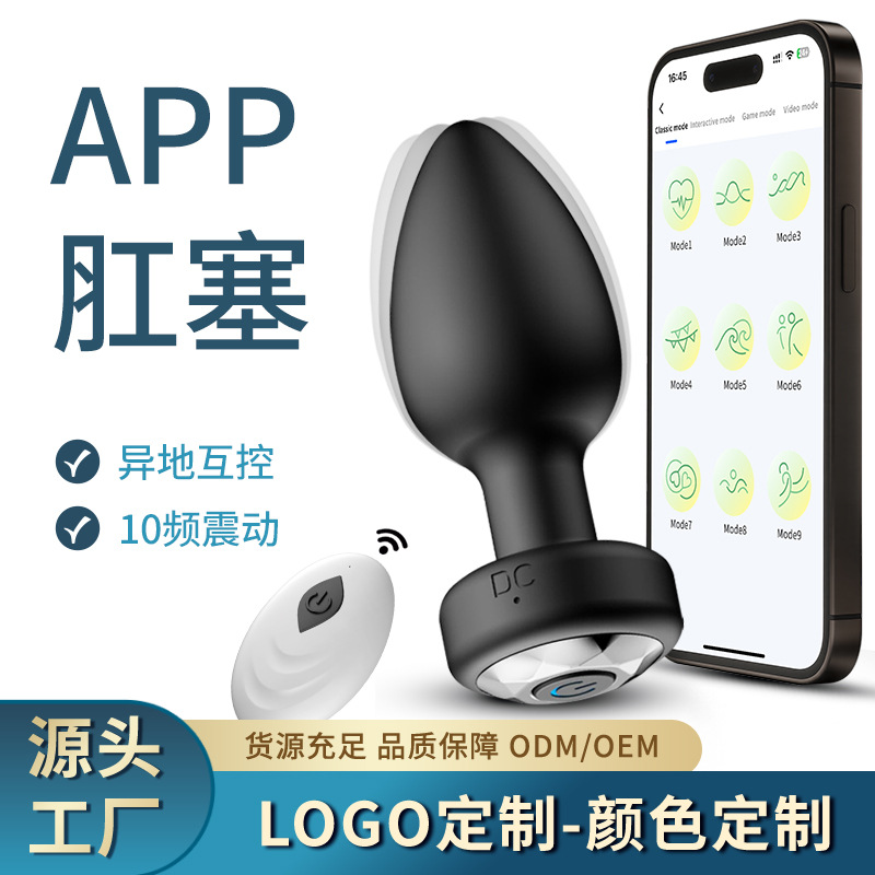 Remote control anal plug for outdoor use, wireless app remote control, wearable 10-frequency vibrating anal toy for men and women, SM sex toy