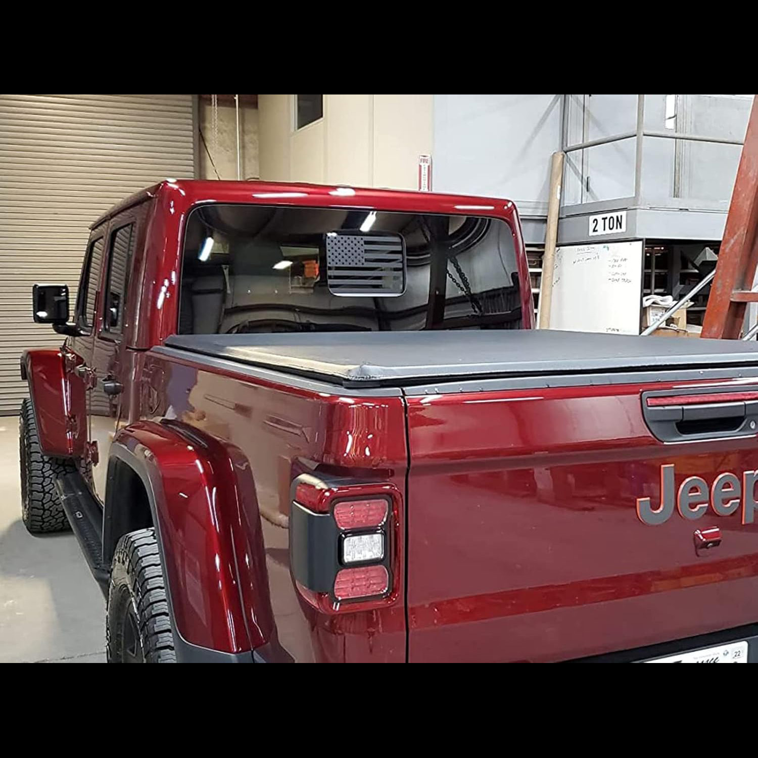 Amazon ventana trasera vidrio bandera americana mate pegatinas negras para Jeep Jeep Gladiator