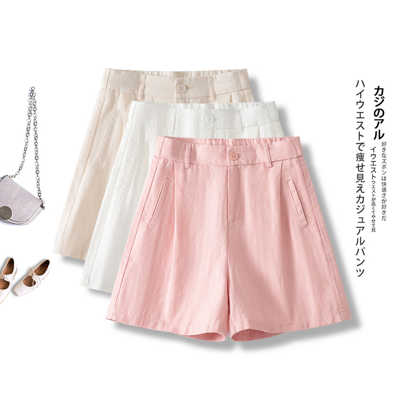 Korean Style Wide-Leg Thin Casual Pants for Women 2026 Summer New High-Waisted Versatile Shorts Loose Thin Five-Point Pants