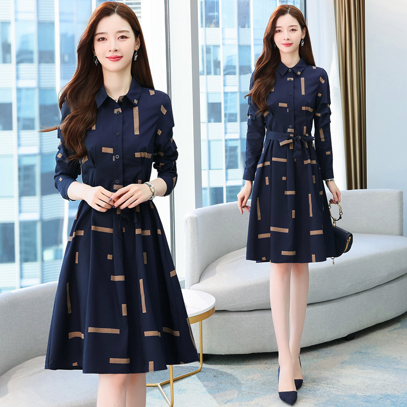 Wholesale 2026 Autumn New Stylish and Elegant Waist-Cinching Slim-Fit Mid-Length Autumn and Winter Shirt Dress for Women Wholesale 2026 Autumn New Stylish and Elegant Waist-Cinching Slim-Fit Mid-Length Autumn and Winter Shirt Dress for Women