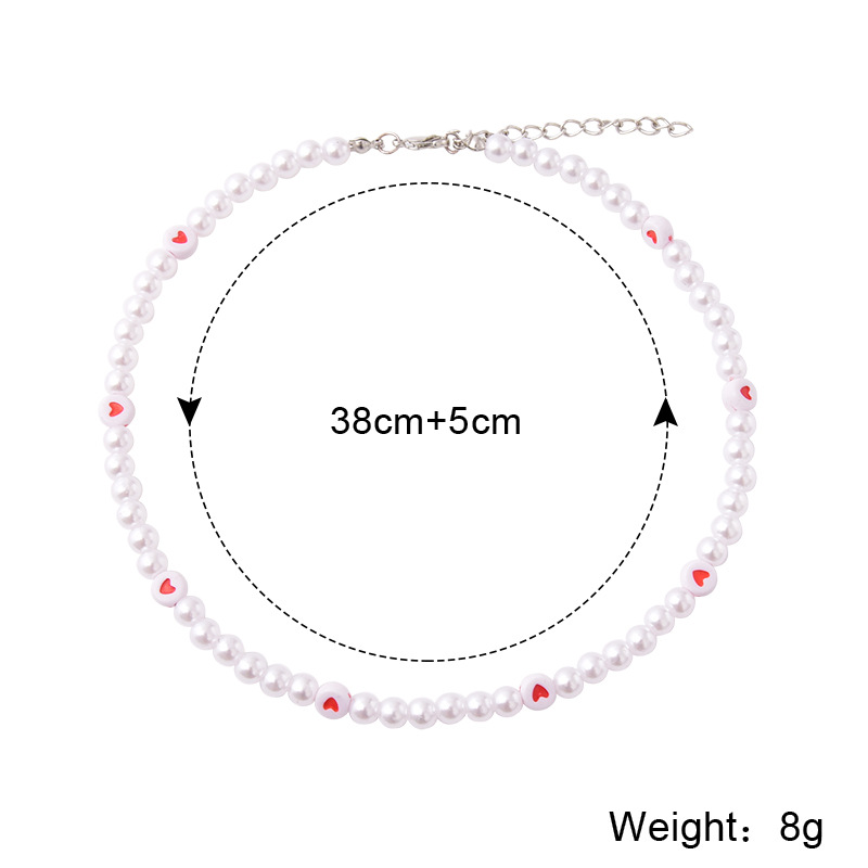 1 Piece Korean Style Heart Shape Artificial Pearl Beaded Womenu0027S Necklace