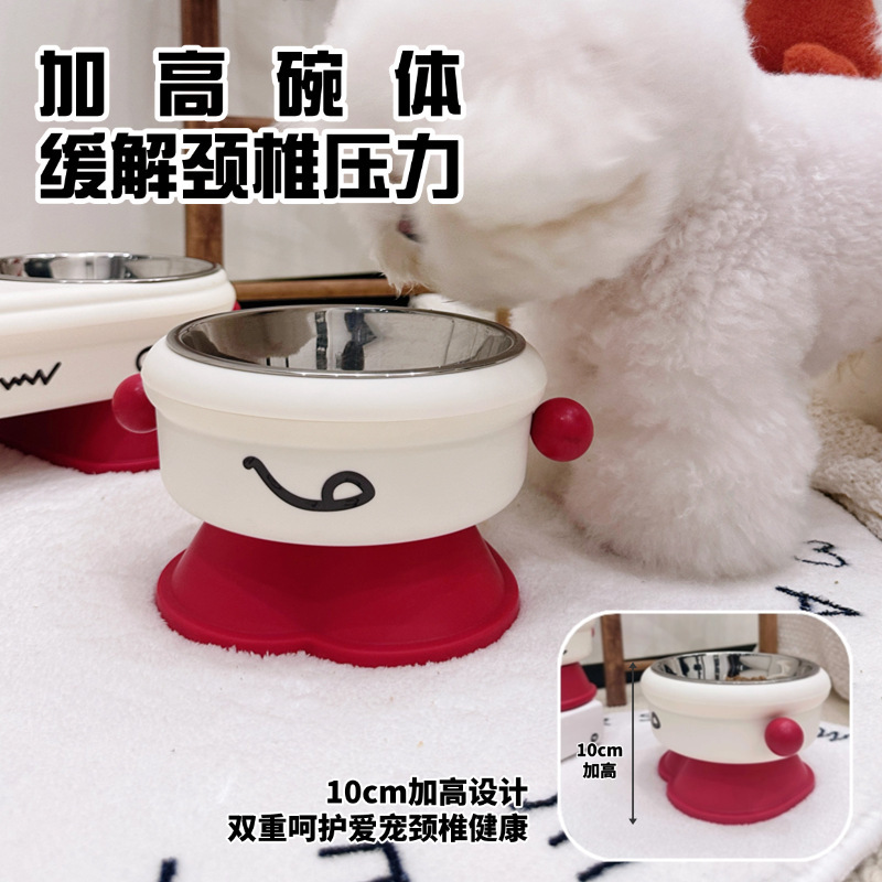 食べると飲むためのクロスボーダーペットの背の高いボウル、猫ボウル、カラーボックス包装、ステンレスボウル、キャットフードボウル、猫用品卸売|undefined