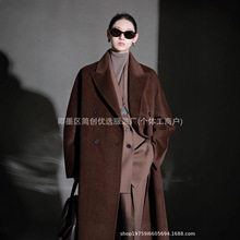 经典101801双排扣西装领宽松双面羊绒大衣毛呢外套女通勤秋冬季新