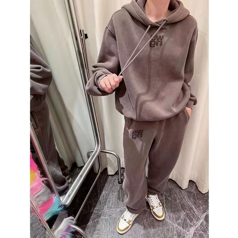 欧美风高级感衣服女套装秋时尚洋气薄款休闲宽松显瘦运动服两件套|undefined