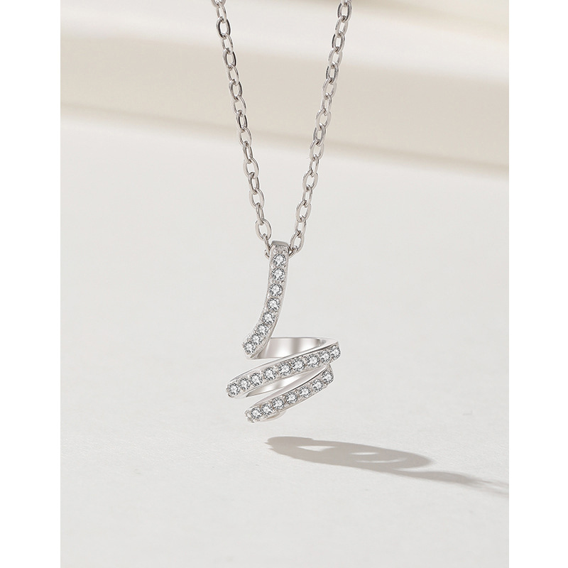 Collar de diamantes de plata esterlina 925 mujeres lujo ligero nicho simple versátil de alto nivel colgante collar de clavícula