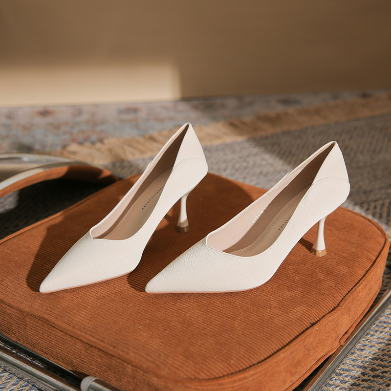 7310 Temperament spitz dünnen Absatz vielseitig w High Heels neue einfache schwarze Arbeitsschuhe klassisch und nicht ermüdend für_voghion.com