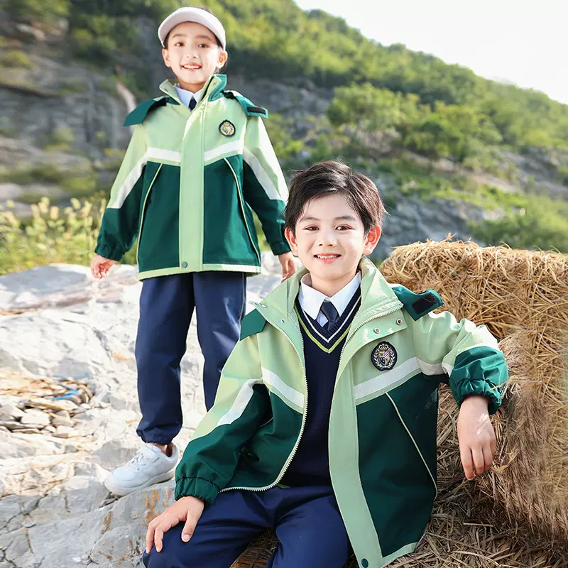 春秋新款幼儿园园服学院风班服中小学生校服套装儿童冲锋衣运动会