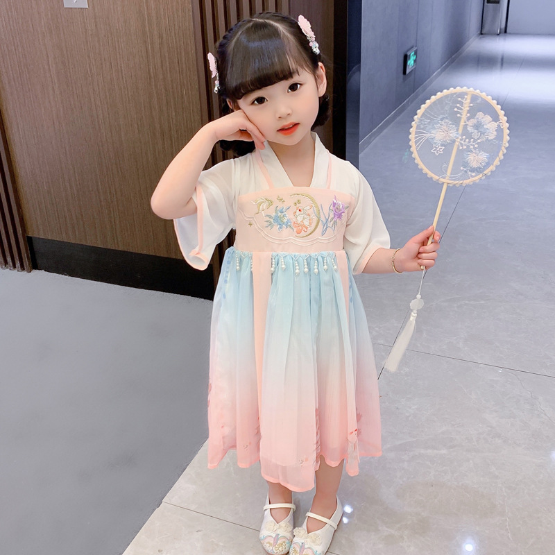 女童汉服夏季中国风儿童古风襦裙2022新款洋气公主连衣裙宝宝夏装