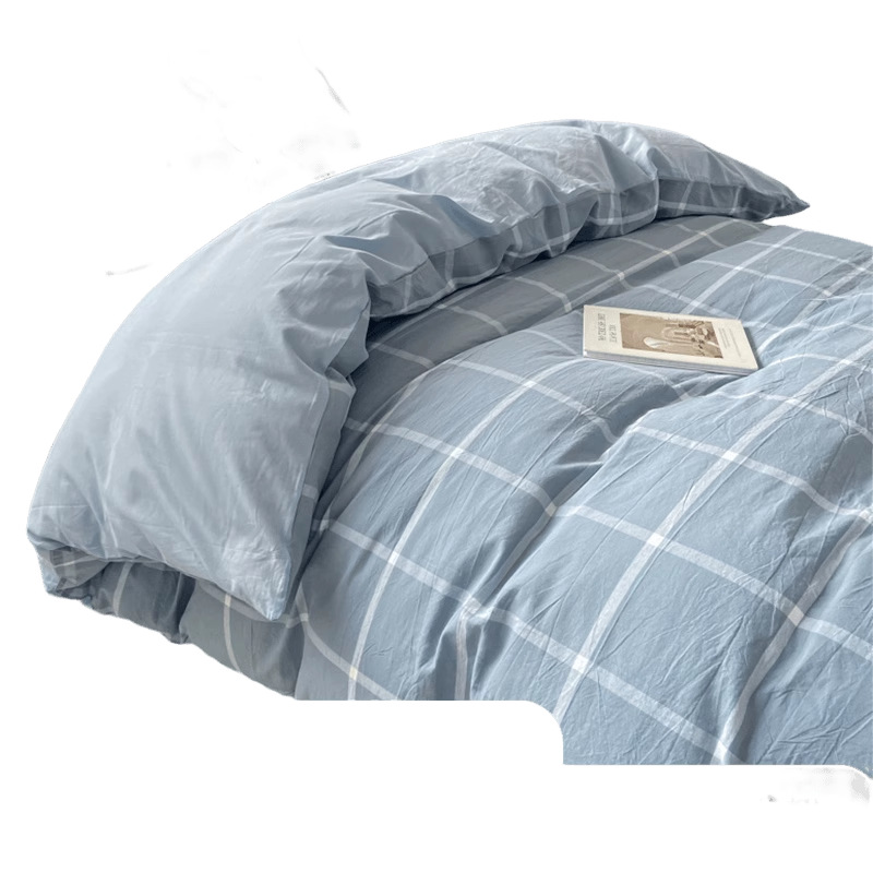 Ropa de cama de dormitorio de estudiantes universitarios de algodón de tres piezas, sábana de algodón, funda de edredón, sábana, dormitorio de hombres y mujeres, juego de seis piezas, cuatro