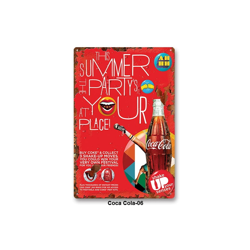 Металлическая настенная табличка Coca Cola, жесть 20×30 см, винтажный ретро стиль