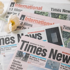 ins拍照道具擺件復古英文報紙卡片網紅裝飾首飾美食攝影背景布置