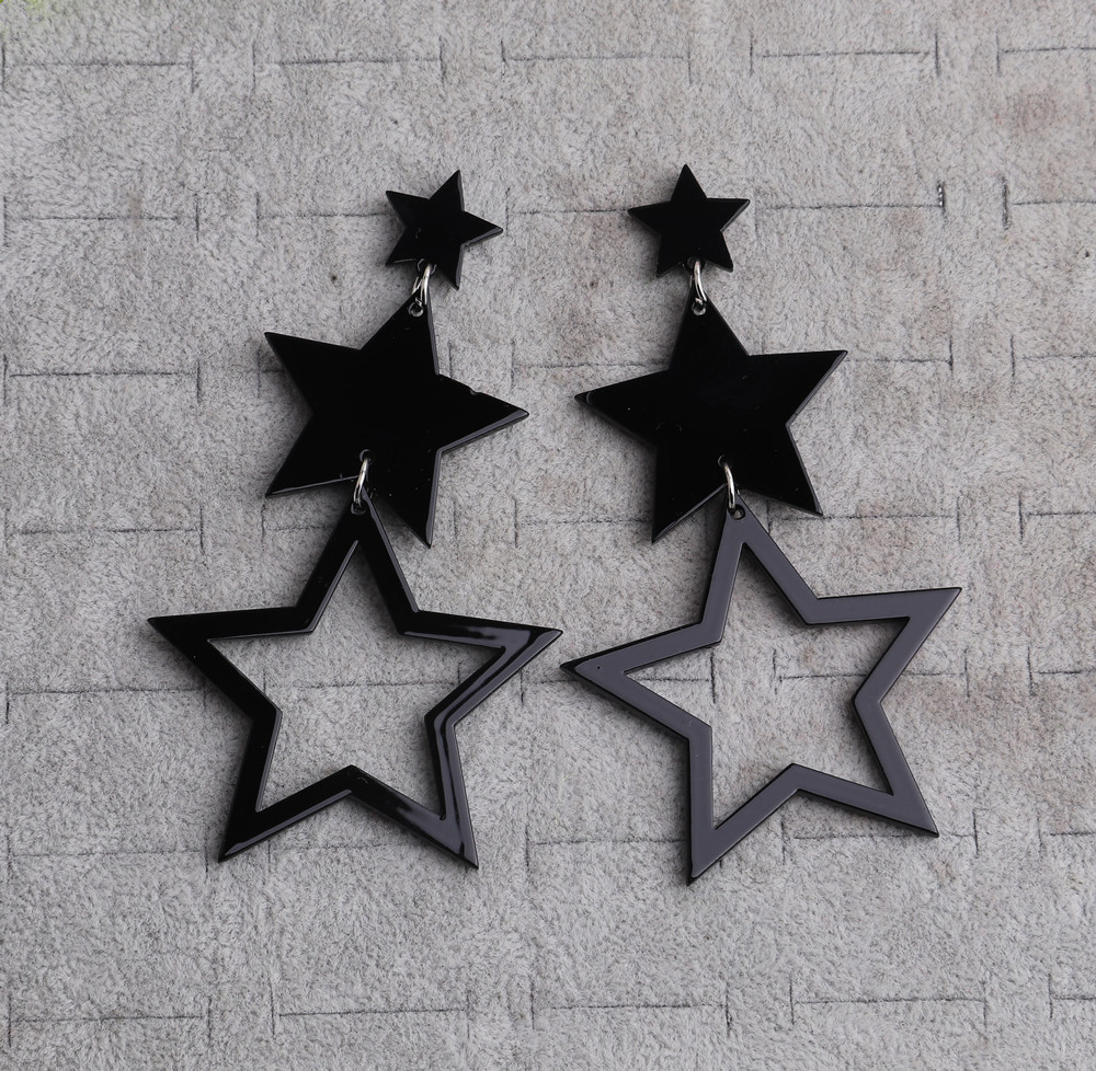 1 Pair Simple Style Star Arylic Patchwork Women's Ear Studs display picture 2