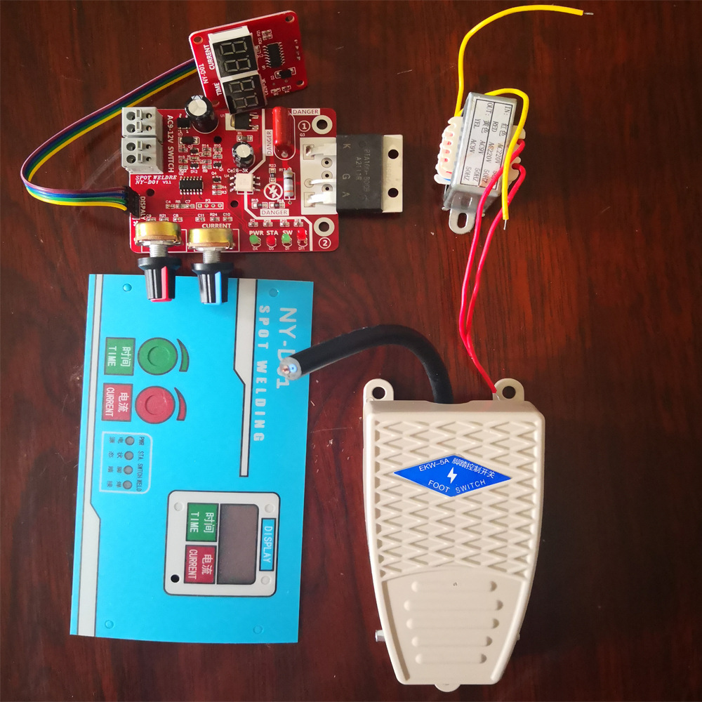NY-D01 panel de control de la máquina de soldadura por puntos kit DIY ajustar el tiempo actual controlador de la máquina de soldadura por puntos pantalla digital