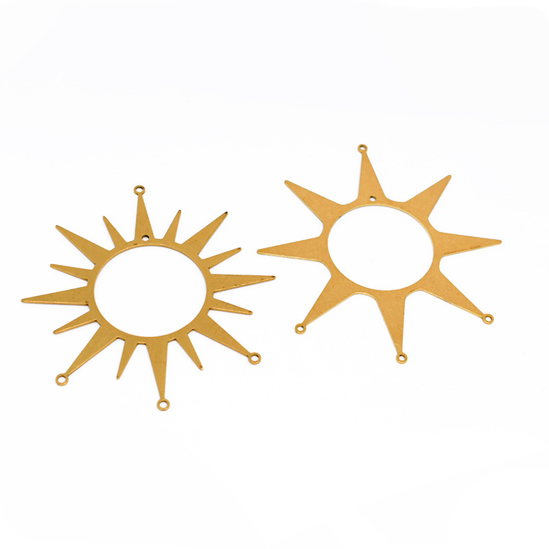 Ins Wind Chimes Crystal Dream Catcher DIY Pendant Brass Jewelry Accessories Cross-border Cutting Four-hanging Sun