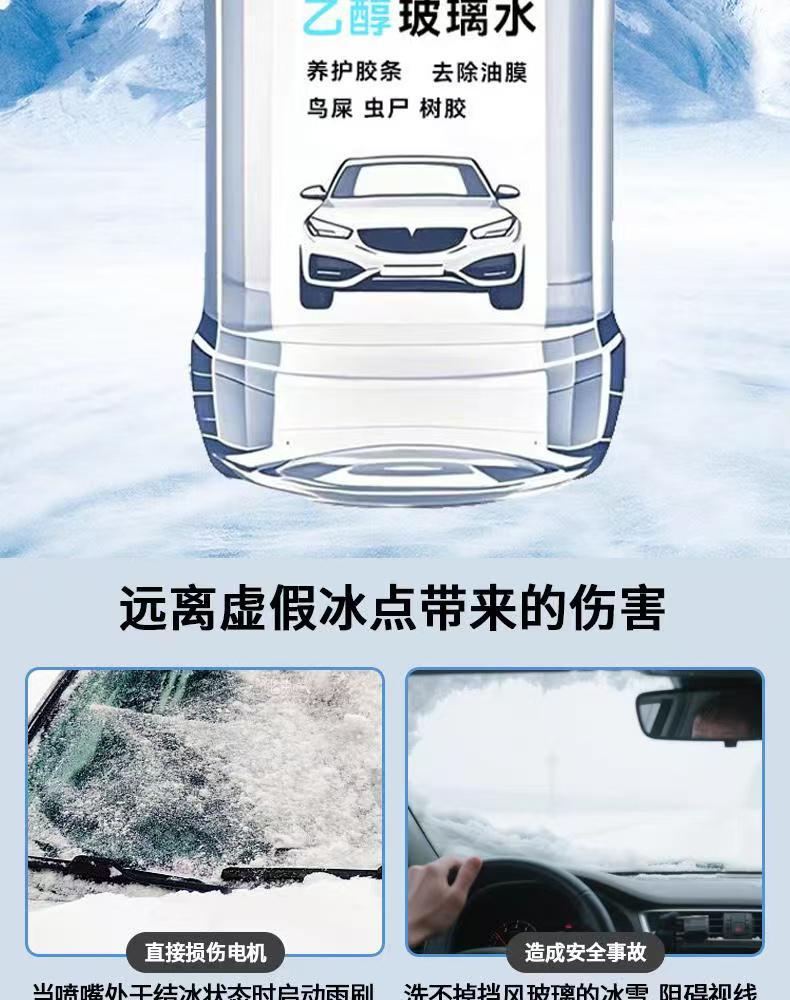 Genuine ethanol windshield washer fluid for car glass, removes dirt and oil film, prevents freezing in winter, suitable for all seasons, for cleaning and maintenance