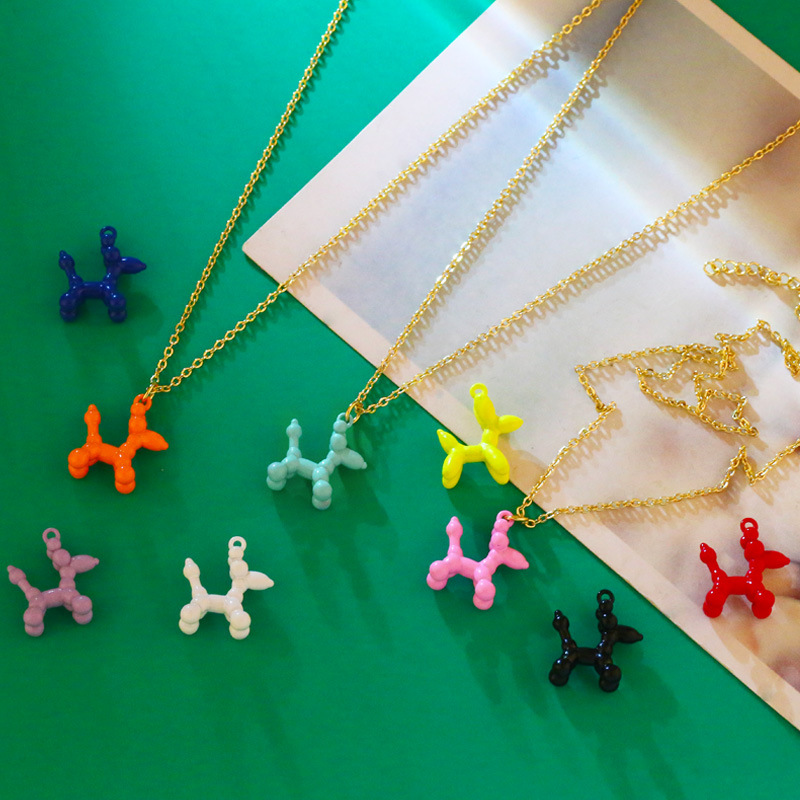 wholesale simple solid color puppy shape pendant necklace Nihaojewelry