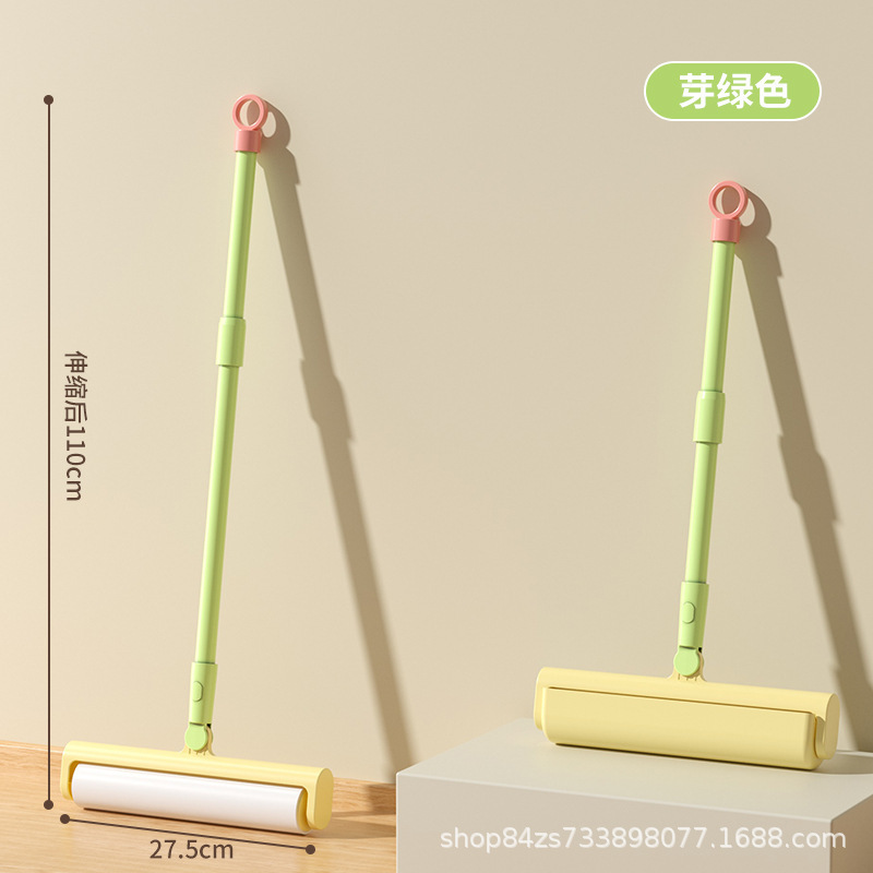 可伸缩粘毛器滚筒长柄大号加长家用滚轮吸头发去毛替换纸沾毛神器|undefined