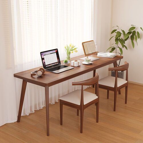 Long table Internet celebrity rectangular office desk home double desk modern minimalist computer table solid wood leg workbench