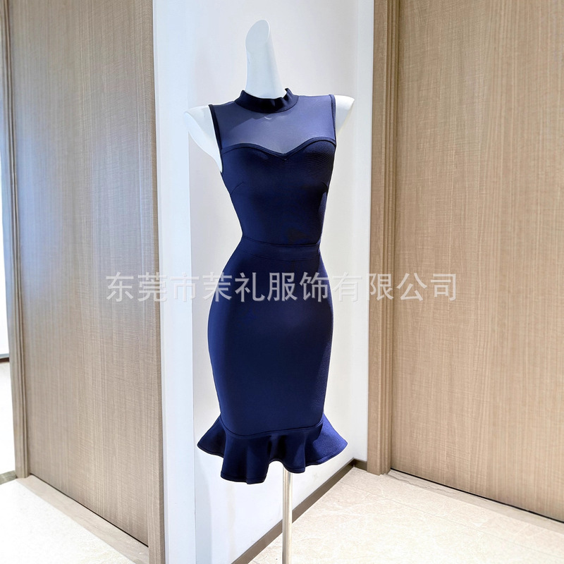 European and American Classy Fashion Tight Fishtail Dress Elegant Elegant Ruffle Ol Bandage Skirt