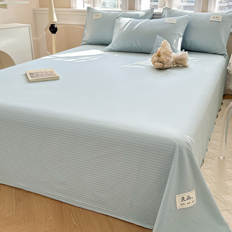 Verano Clase A sábanas de algodón puro pieza individual 100 estudiantes de dormitorio de algodón edredón individual funda de almohada de tres piezas para uso doméstico