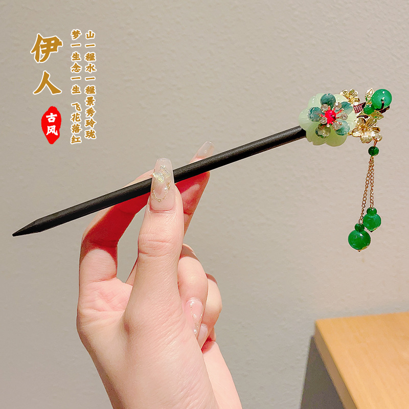 Nuevo estilo chino flange flores clip de cabello paso de agitación Hanfu Zhang clip de cabello antiguo estilo de alta sensibilidad clip de cabello clip de cabello tocado