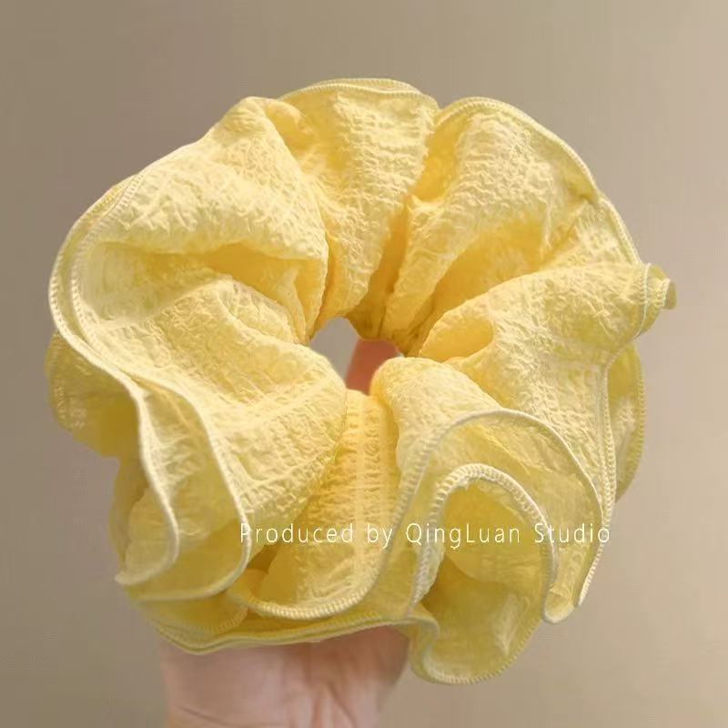 Versión coreana del lazo para el cabello con cordón de encaje ins, cuerda para el cabello de intestino grueso, nueva lazo de encaje de cuatro capas para las mujeres