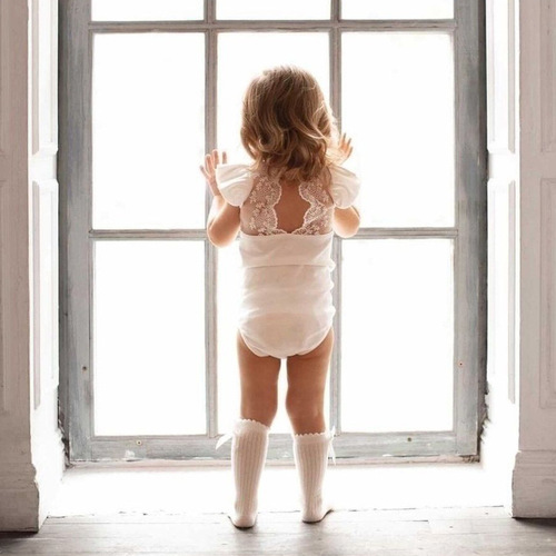 Newborn Baby Girls' Summer Thin Cotton Sleeveless Sweet Lace Trim Ruffled Hollow Triangle Crawling Romper