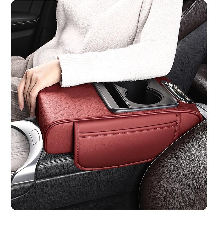 2026 New Model Multifunctional Height-Increasing Car Armrest Box Pad, Intense Coffee Color Height-Increasing Armrest Box Pad