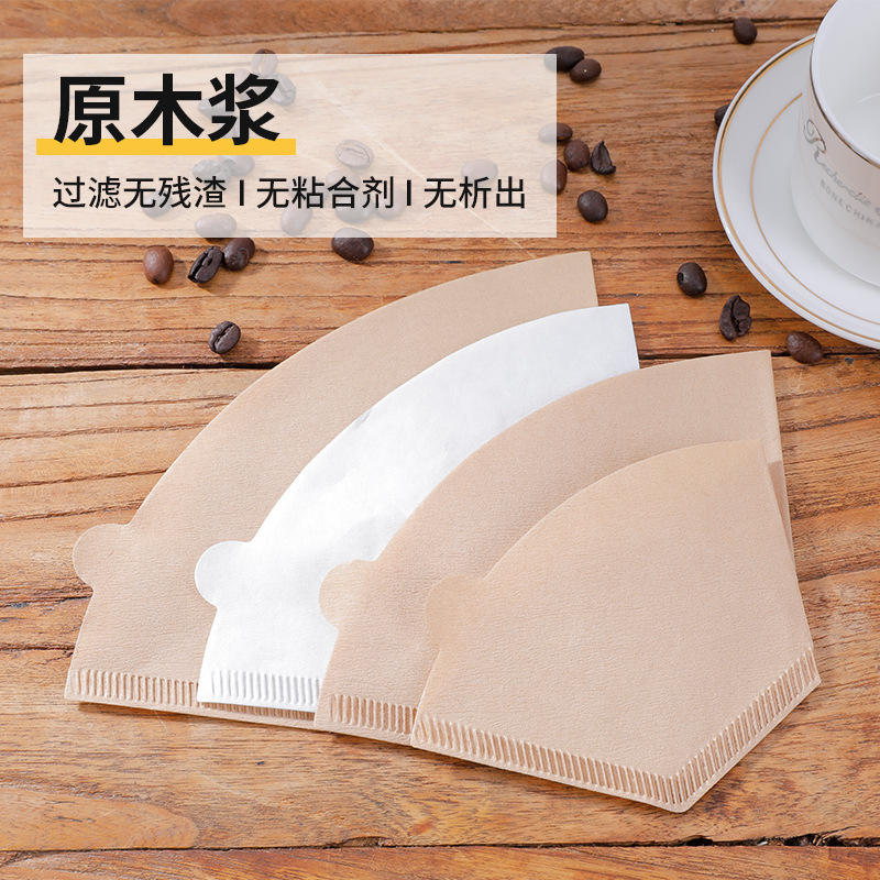 Coffee Filter Paper Fan-shaped Coffee Powder Filter Paper Hand-washed Coffee Machine Filter Cup Dripping American Cone Filter Screen
