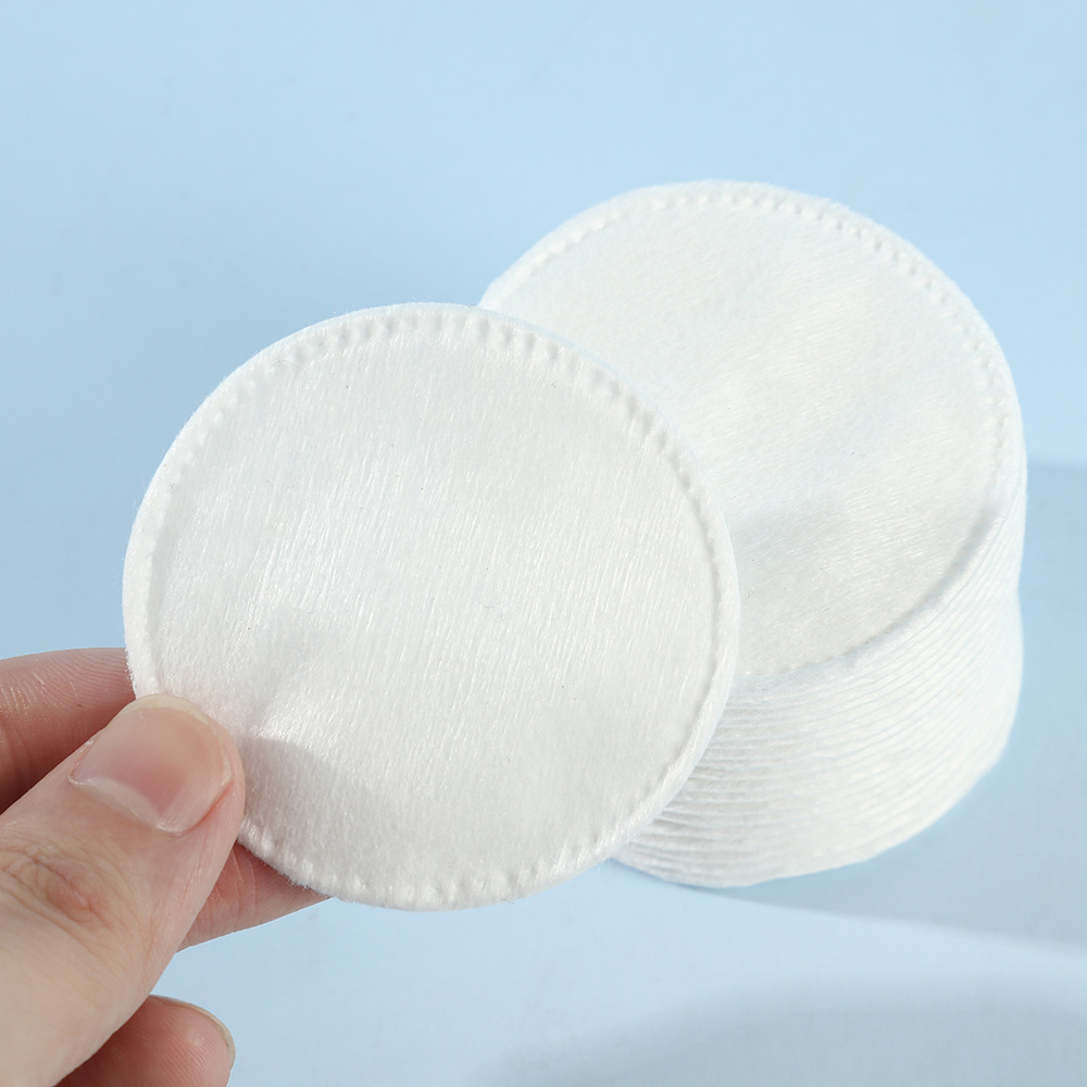 Bolsa de cuerda 120 piezas de algodón maquillaje redondo no tejido agujero de alfiler cerrado borde de doble efecto piel de algodón desechable