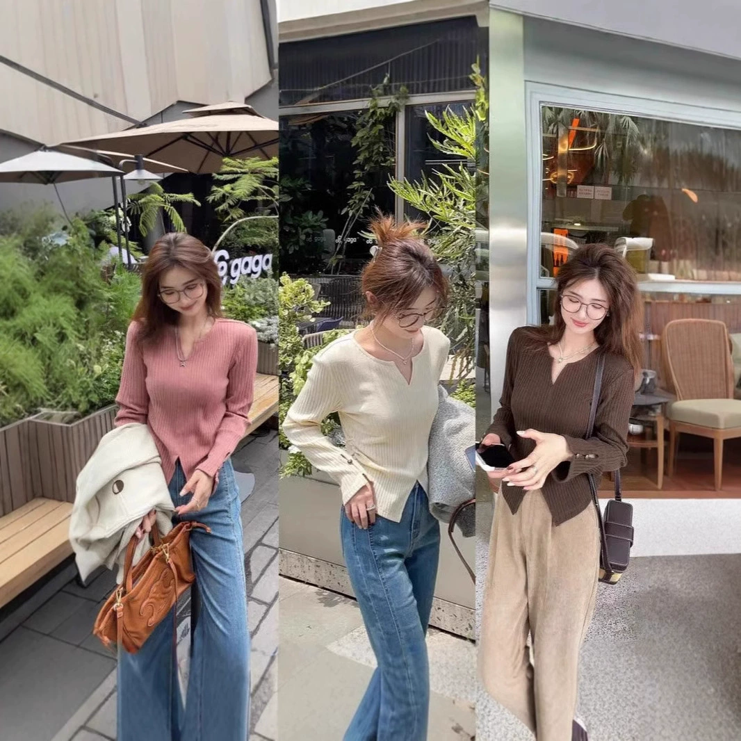 Дизайн с длинными рукавами и тонким свитером